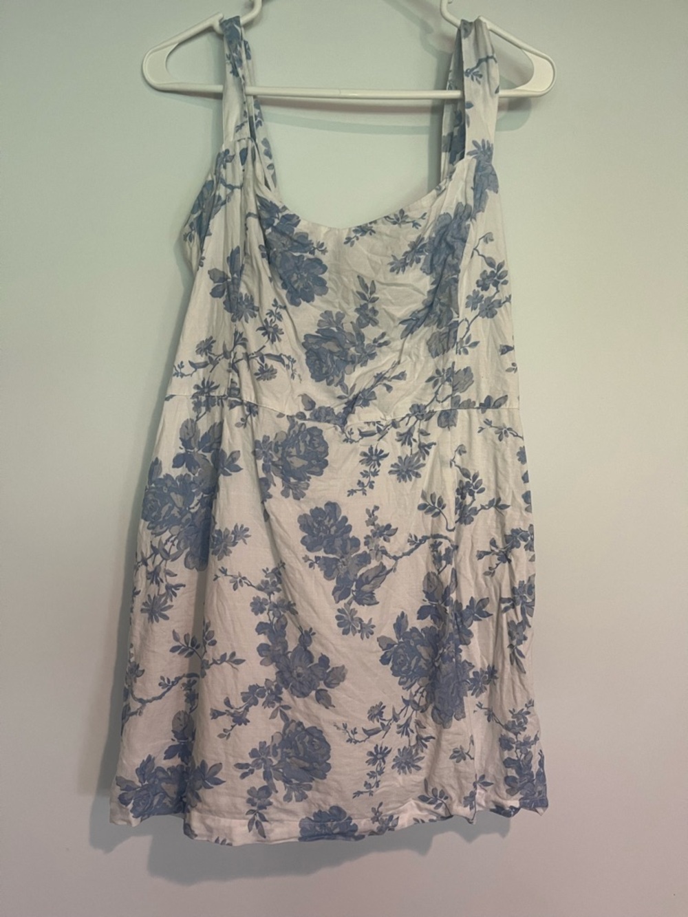 Abercrombie & Fitch White Mini Dress with Blue Floral Print